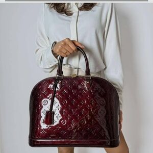 Louis Vuitton Dark Burgandy Patent Leather Alma MM.